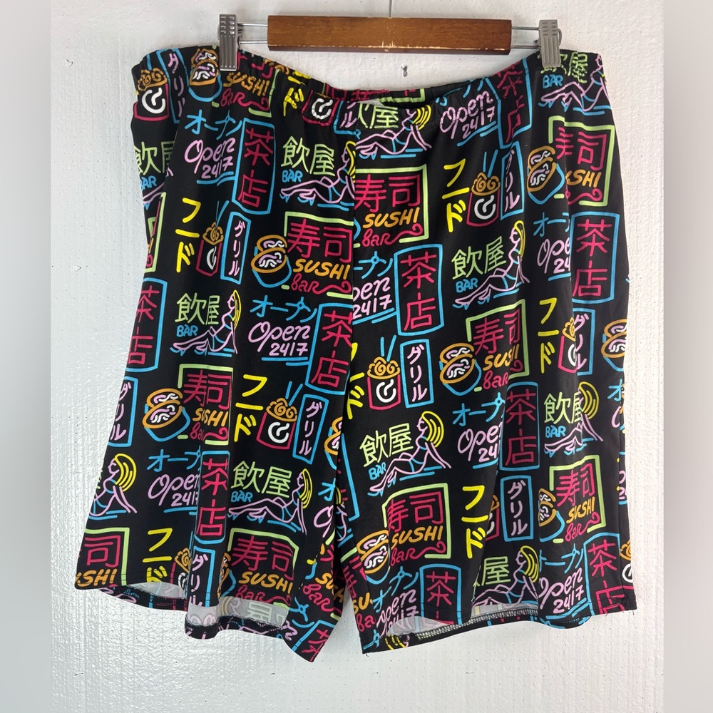 Ashley Stewart Curvy Girl 4X Sushi Graphic Print Athletic Shorts - Picture 2 of 7